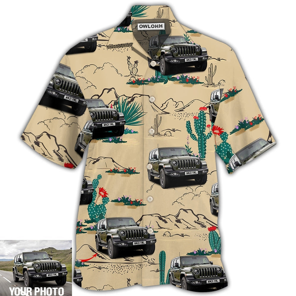 Jeep Cactus In Desert Custom Photo Hawaii Shirt Ha79083