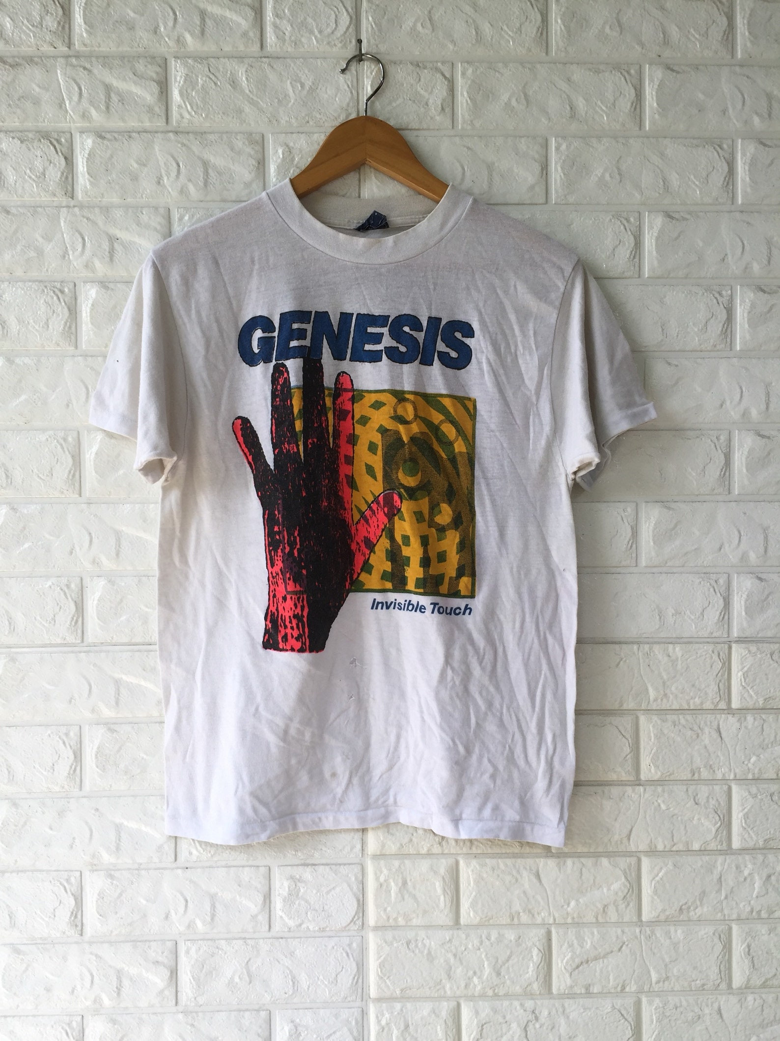 Vtg Genesis Invisible Touch Tour Tshirt  L Uk Rock Band Jethro Tull Pink Floyd Led Zeppelin The Rolling Stones The Who Frank Zappa Rush