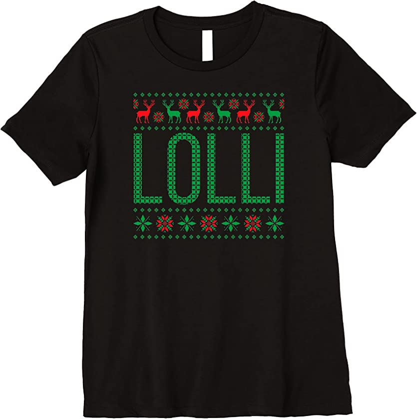 Womens Xmas Matching Outfits for Holiday Party Lolli Ugly Christmas Premium T-Shirt