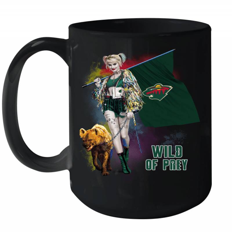 Harley Quinn flag Minnesota Wild Of Prey Ceramic Mug 15oz