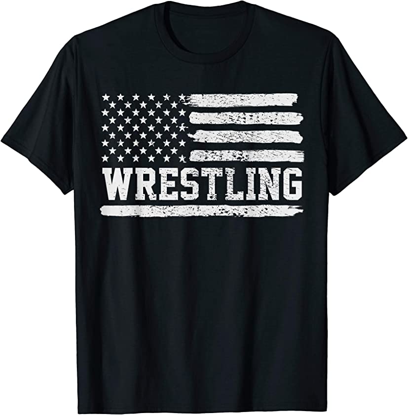 Wrestling USA Flag Vintage T-Shirt