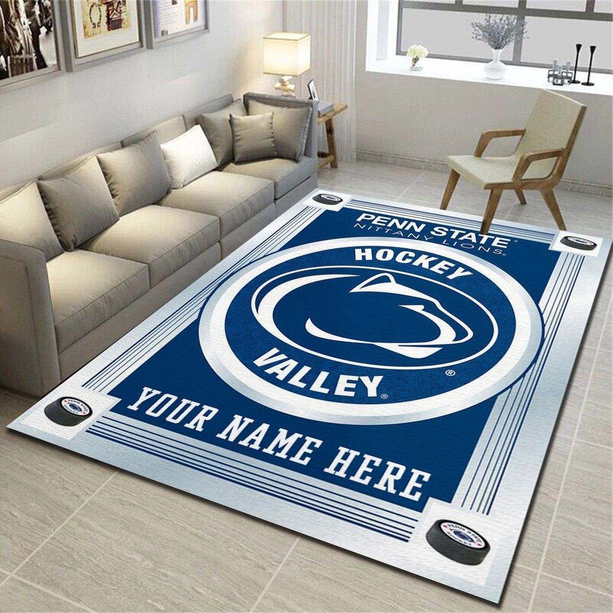 Penn State Nittany Lions Personalized Rug, Team Living Room Carpet, Customized Fan Cave Floor Mat