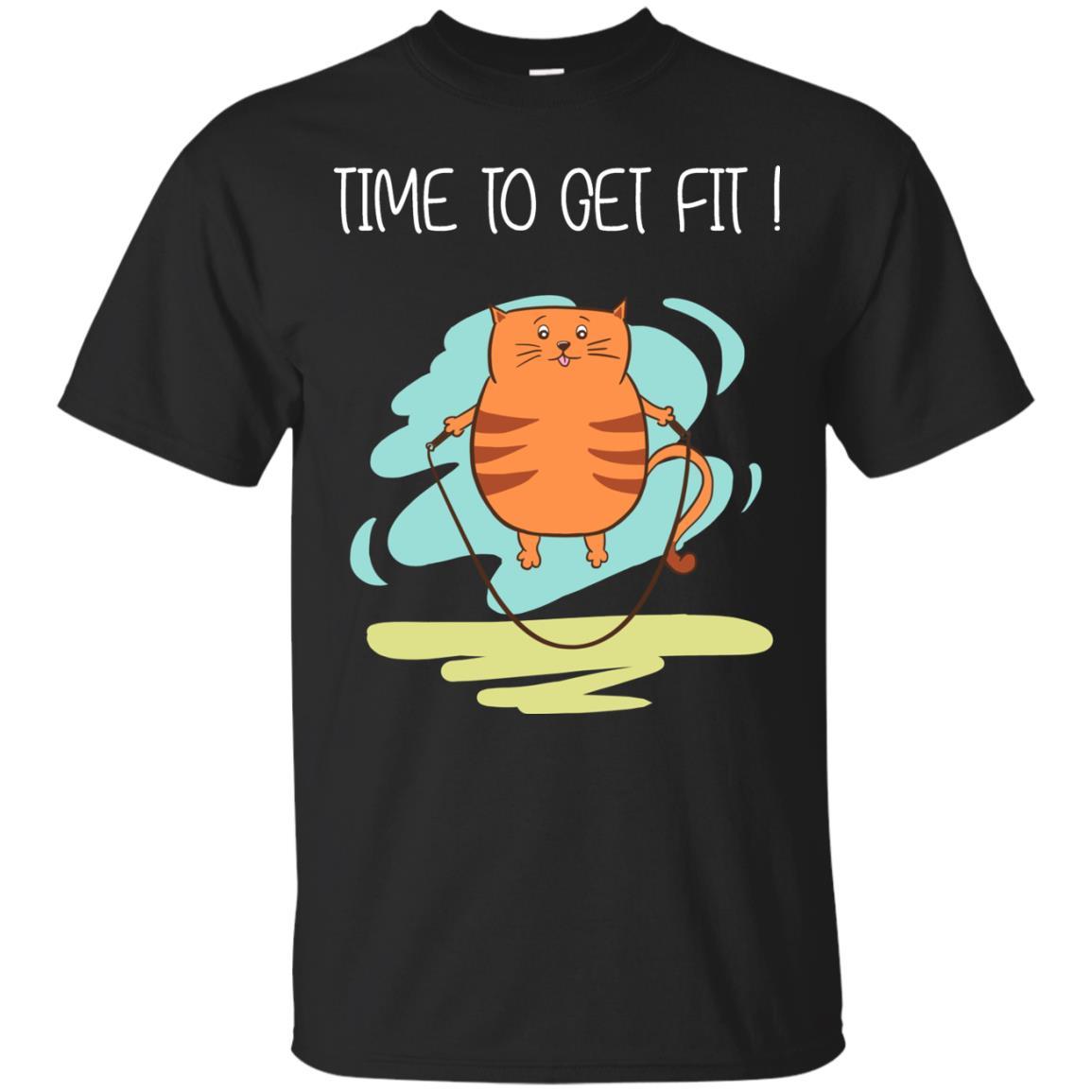 Time To Get Fit Cat Tshirt For Kitten Lover