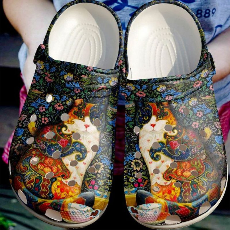 Cat Colorful 102 Gift For Lover Rubber clog Shoes Comfy Footwear