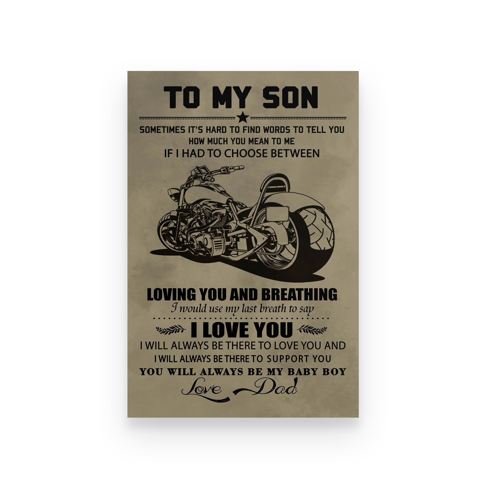 biker poster dad to son you will always be my baby boy