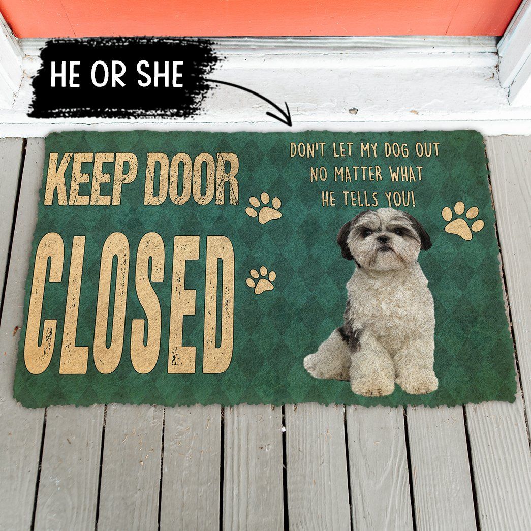 3D Keep Door Closed Shih Tzu Dog Custom Gender Doormat