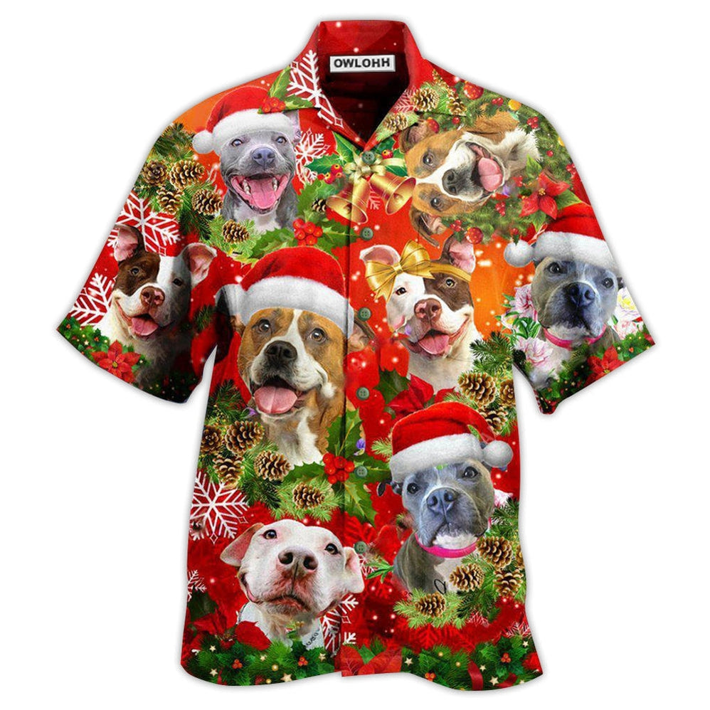 Pitbull Christmas Dogs Are Family Hawaii Shirt Ha40018