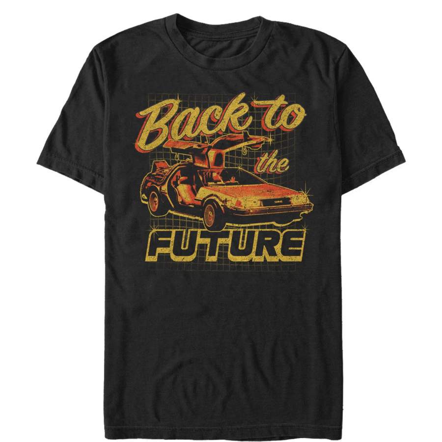 Back to the Future Men’s DeLorean Schematic Print  T Shirt