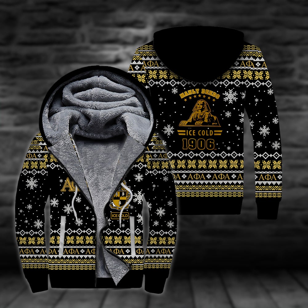 Alpha Phi Alpha Fleece Zip Hoodie All Over Print | Unisex | Adult | Ft3951