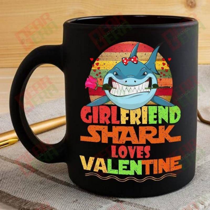 Vintage Girlfriend Shark Doo Doo Doo Coffee Mug Retro Shark And Rose Womens Custom Father’s Day Mother’s Day Gift Idea GE722