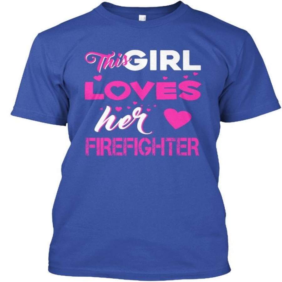 This Girl Loves Her Firefighter Printing T-Shirt Men Streetwear