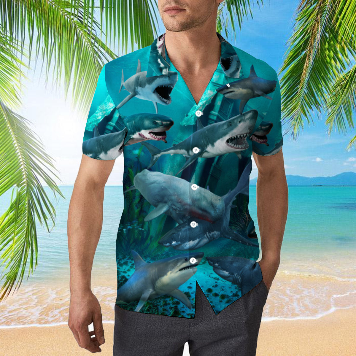 Shark Hawaiian Shirt | For Men & Women | Hw445