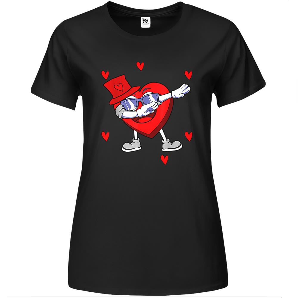 Dabbing Heart Valentines Day Kids Matching Boys Valentines Gift Premium Womens T Shirts