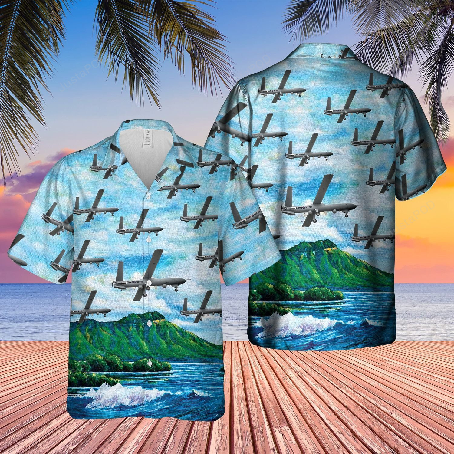 British Army Thales Watchkeeper Wk450 Hawaiian Shirt – Stylestashaz Shop
