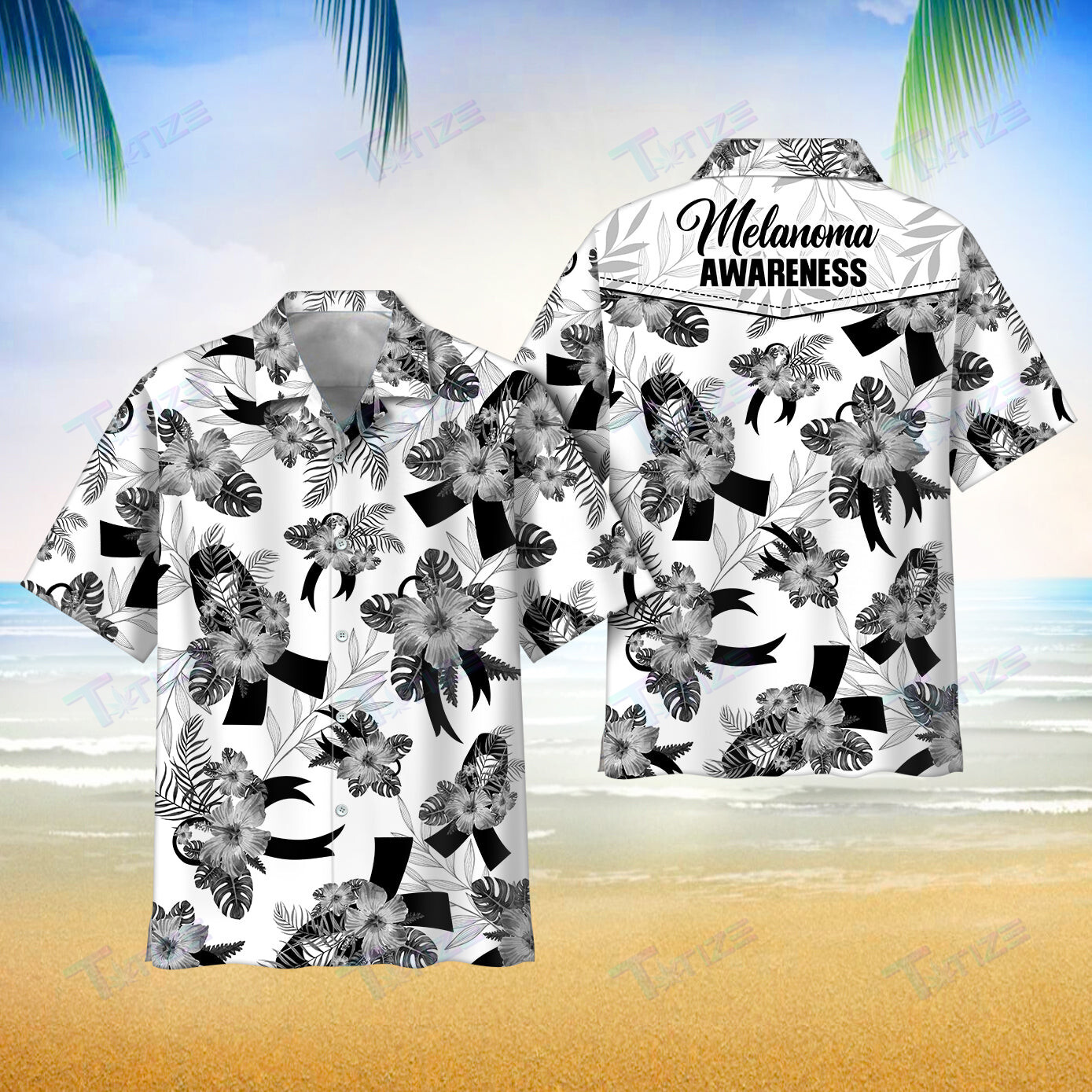 Melanoma Awareness Aloha All Over Printed Hawaii Shirt Size S Ha48140