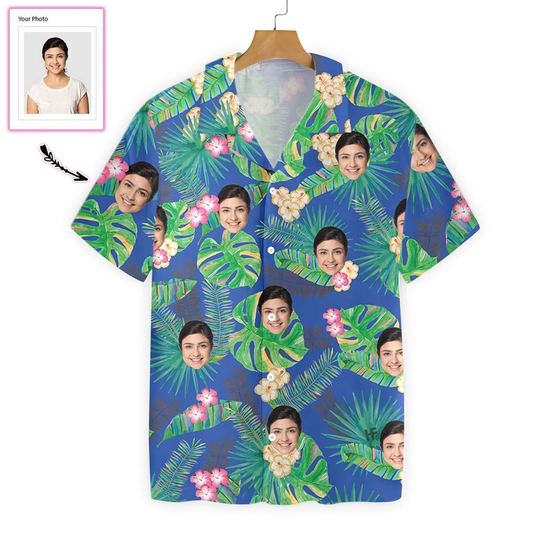 Beach Shirt Felacia [Hawaii Shirt] Funny Custom Face -Zx14461