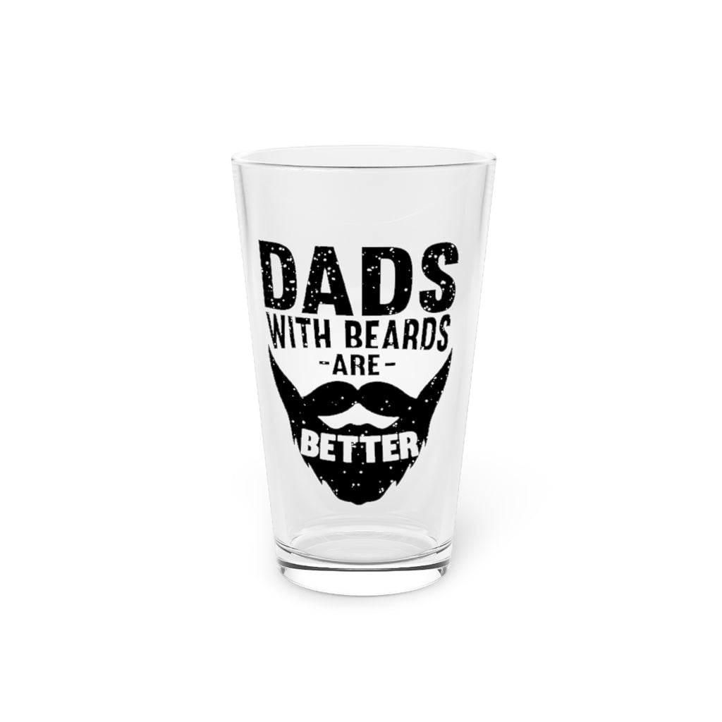 Beer Glass Pint 16Oz  Hilarious Facial Hair Goatee Daddy Motivating Enthusiast Humorous