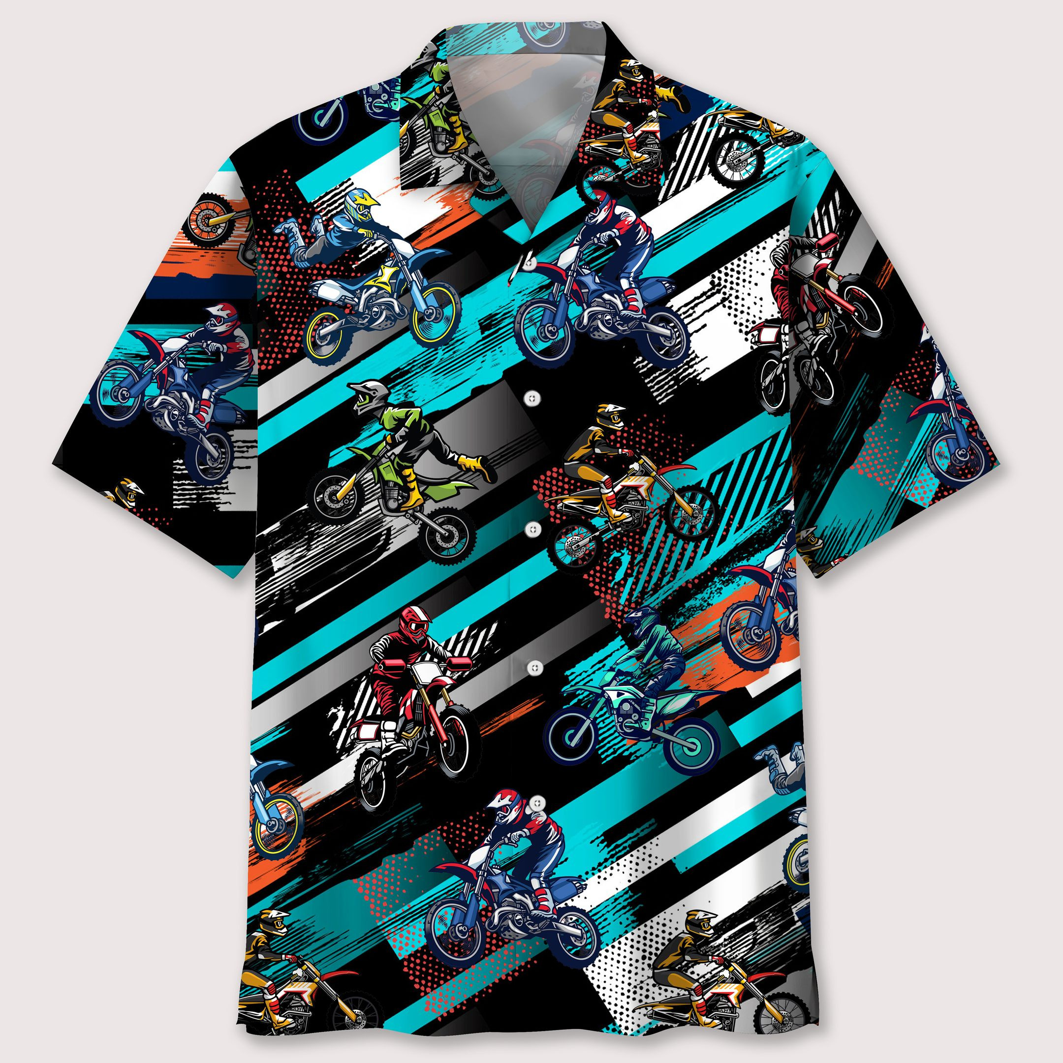 Motocross Color Abstract Hawaiian Shirt Ha4189