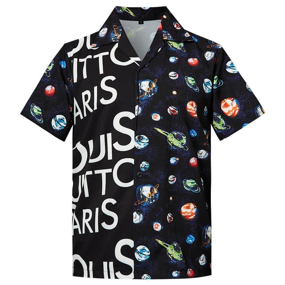 Find Mens Hawaii Shirt Planet Letter Printing Ha18367