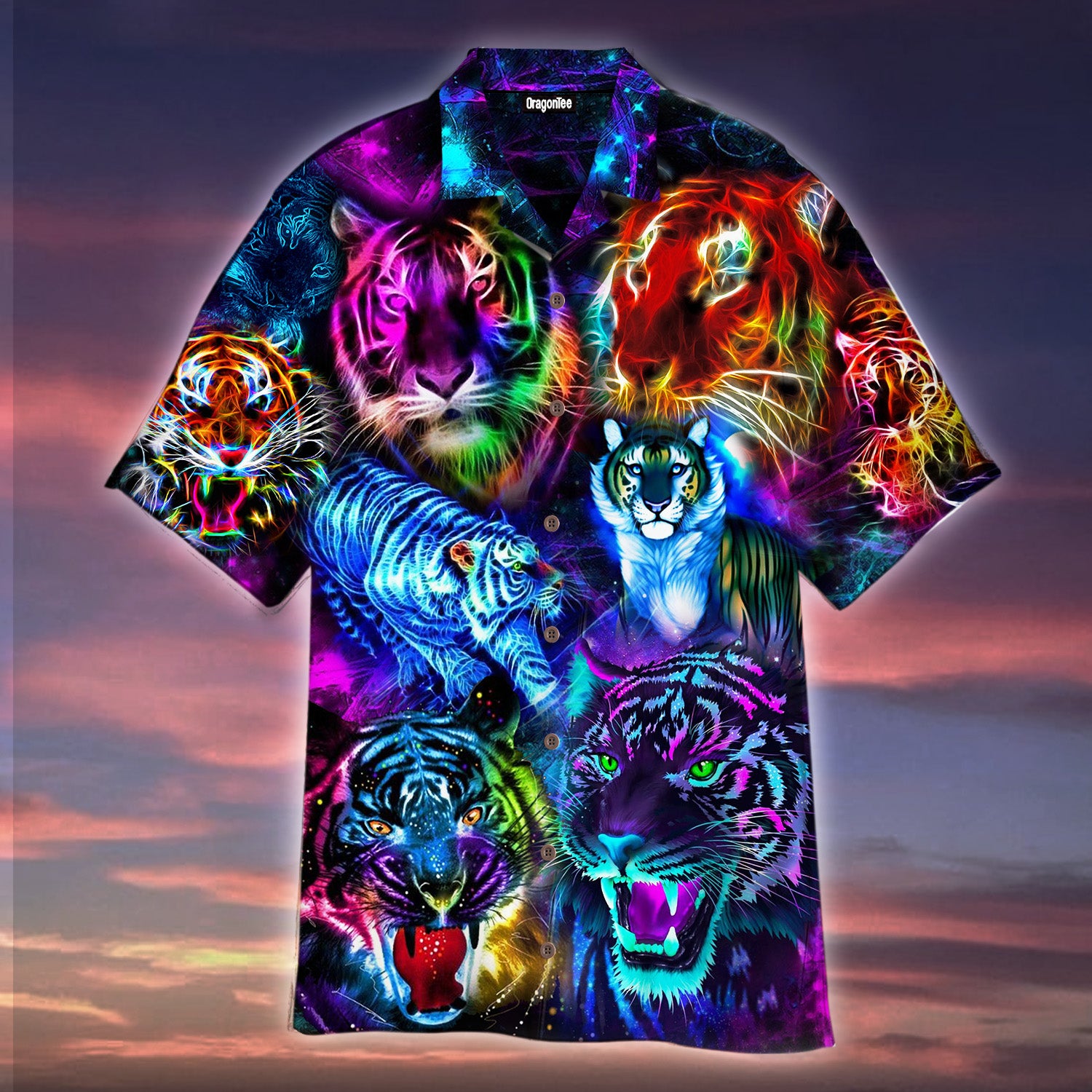 Oragontee Powerful Galaxy Tiger Hawaii Shirt For Men Women Adult Ha1041