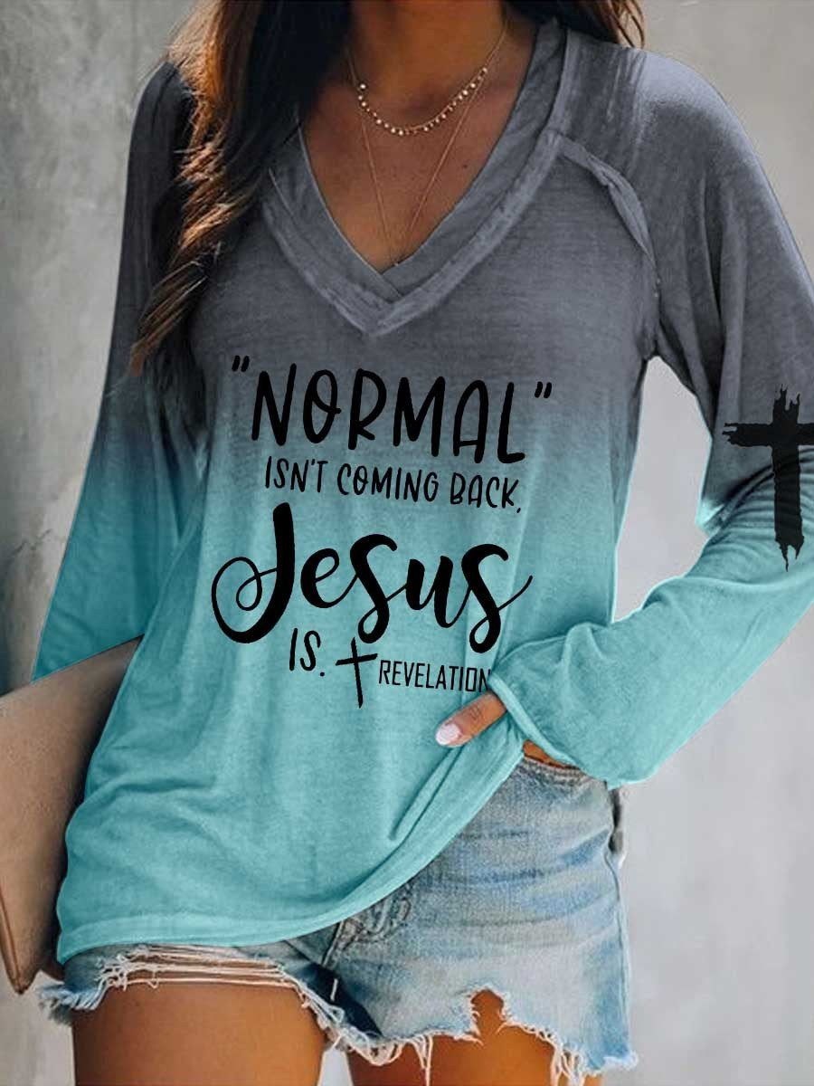 Women’S Normal Isn’T Coming Back Jesus Is Revelation 14 Long Sleeve Top