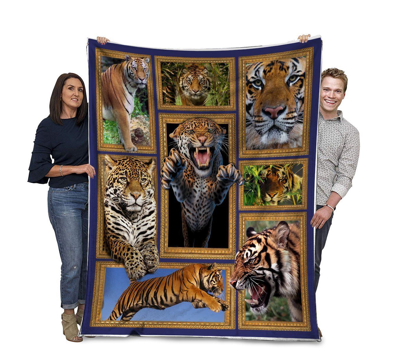 3D Tiger Wild Animals African Animals Leopard Cheetah Tiger Fleece Blanket