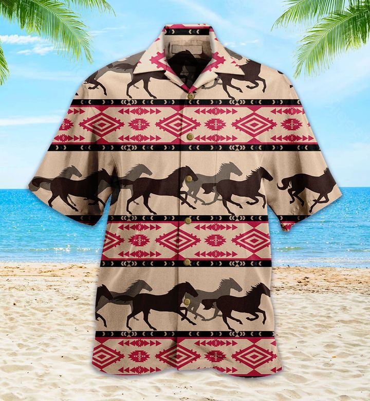 Rustic Horse Beige Hawaii Shirt Ha39252