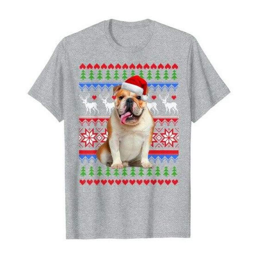 christmas bulldog t shirt