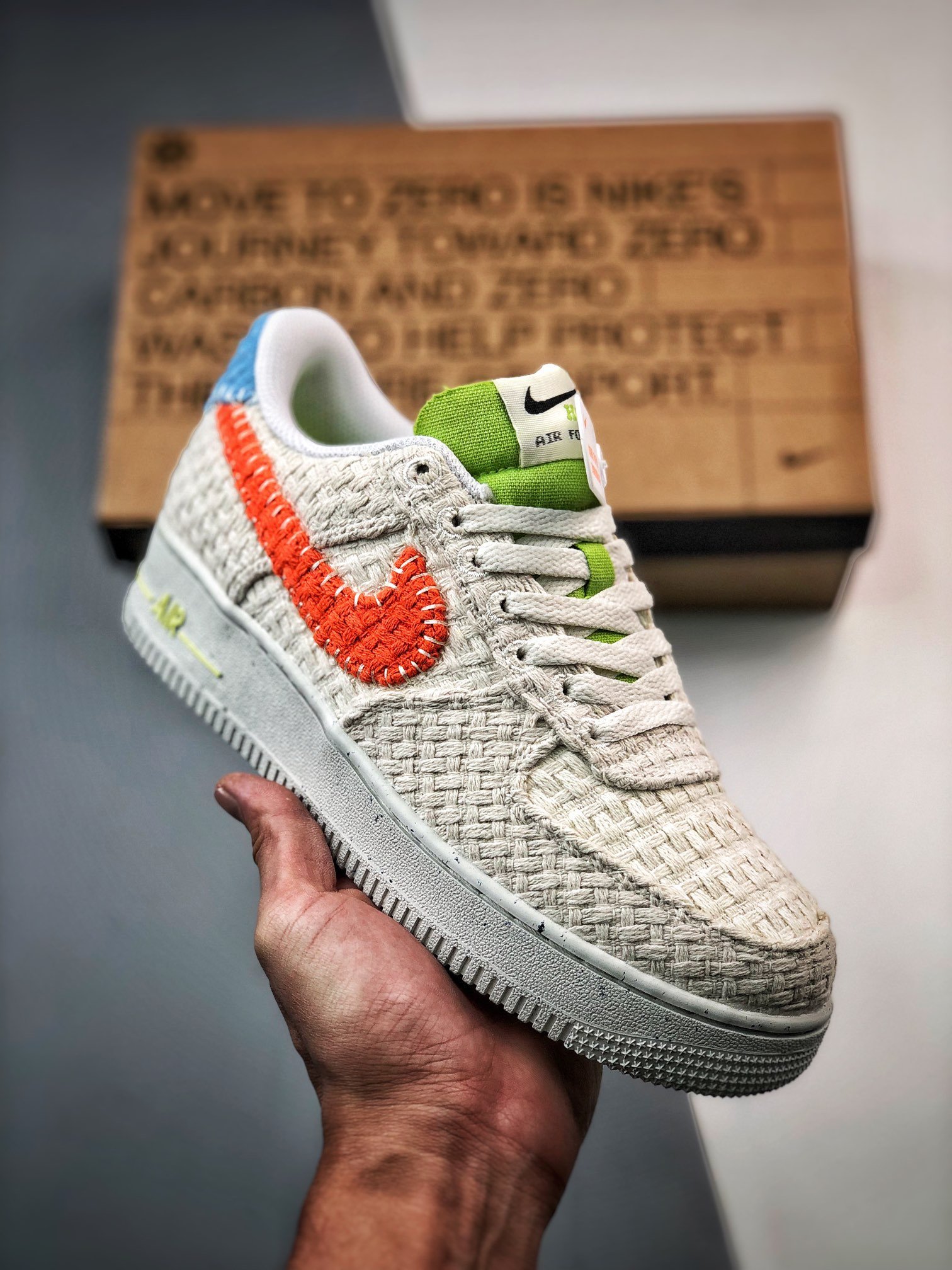 Nike Air Force 1 Hemp WhiteOrange-Blue-Green DV2112-001 5340749