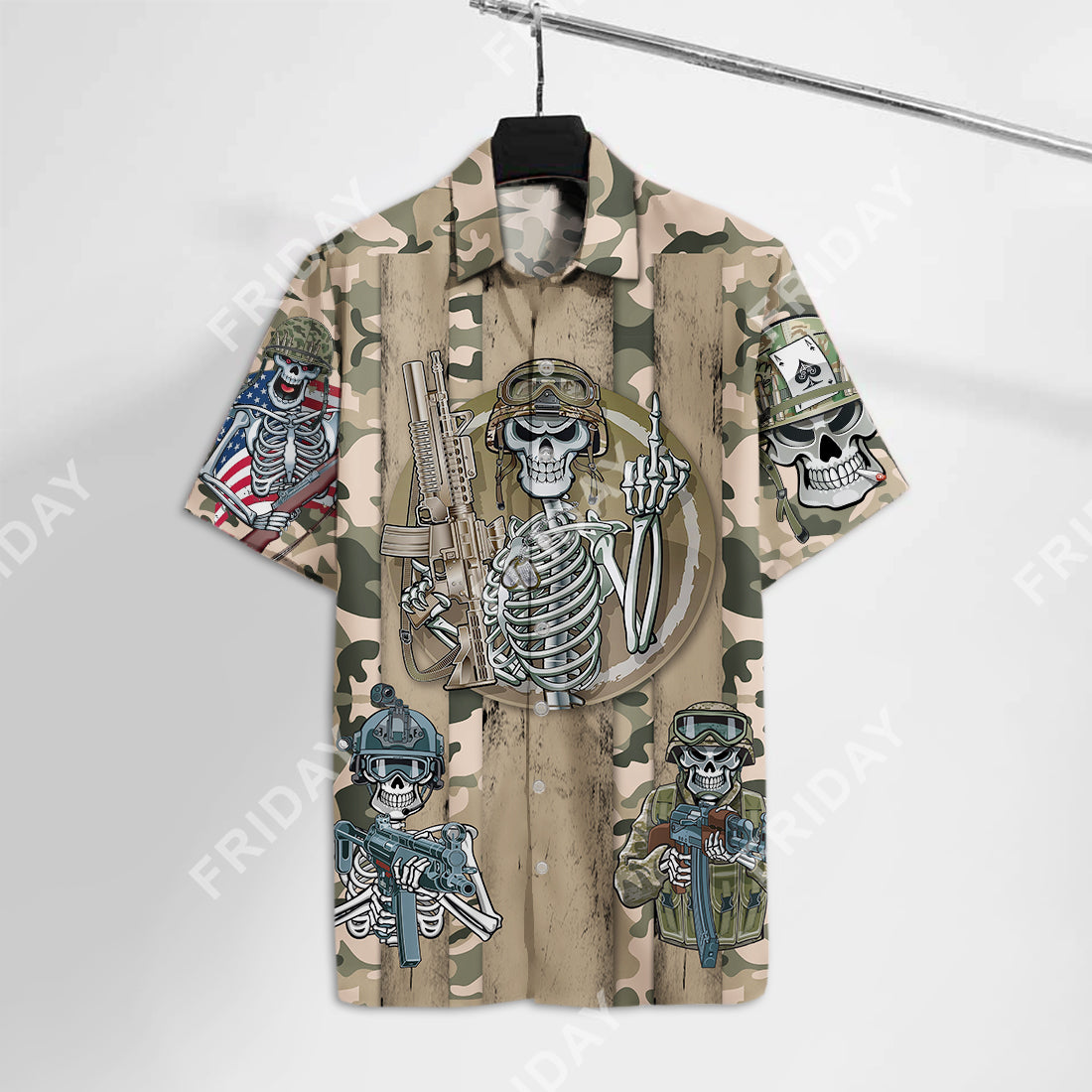 Veteran Hawaiian Shirt Skull Soldier Aloha Shirt