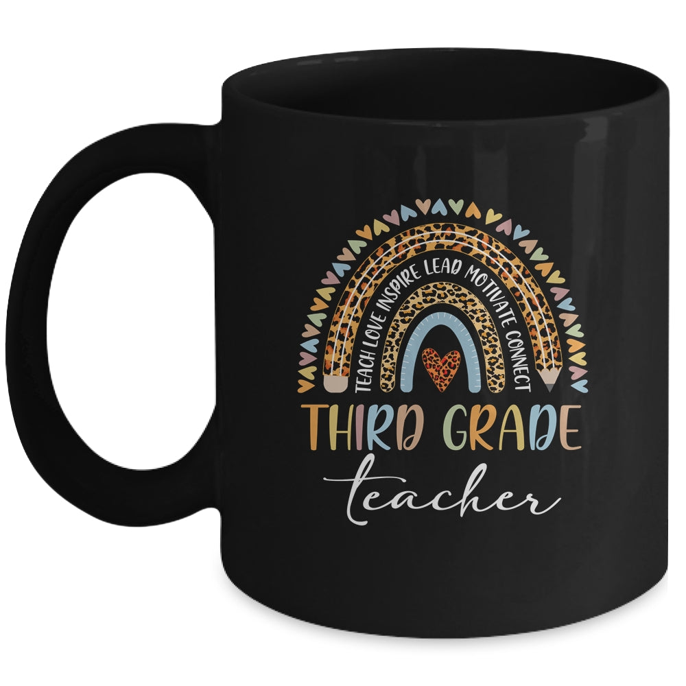 Third Grade Teacher Leopard Rainbow Teacher Team 3Rd Grade Mug