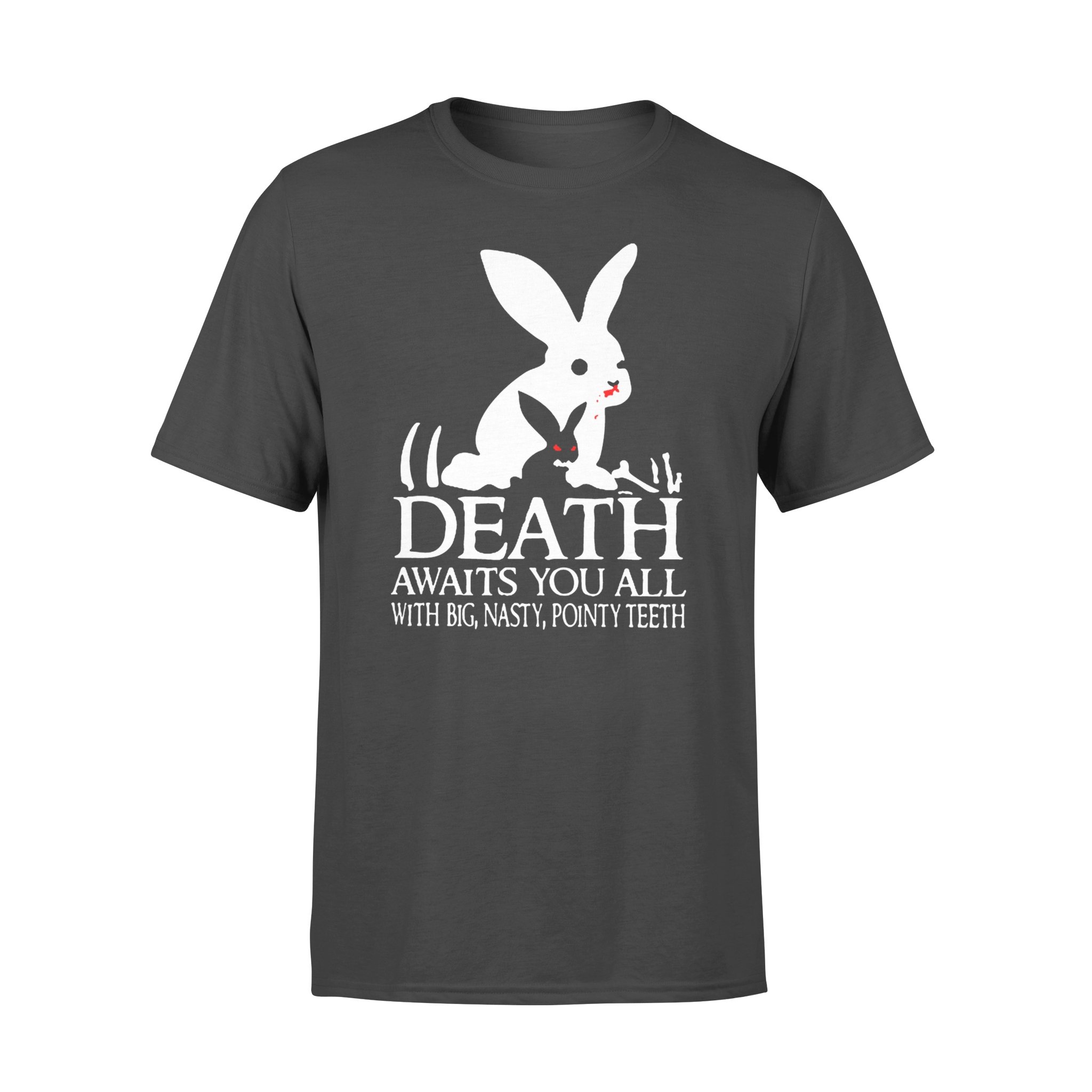 Rabbits death awaits you all with big nasty pointy teeth shirt – Premium T-shirt