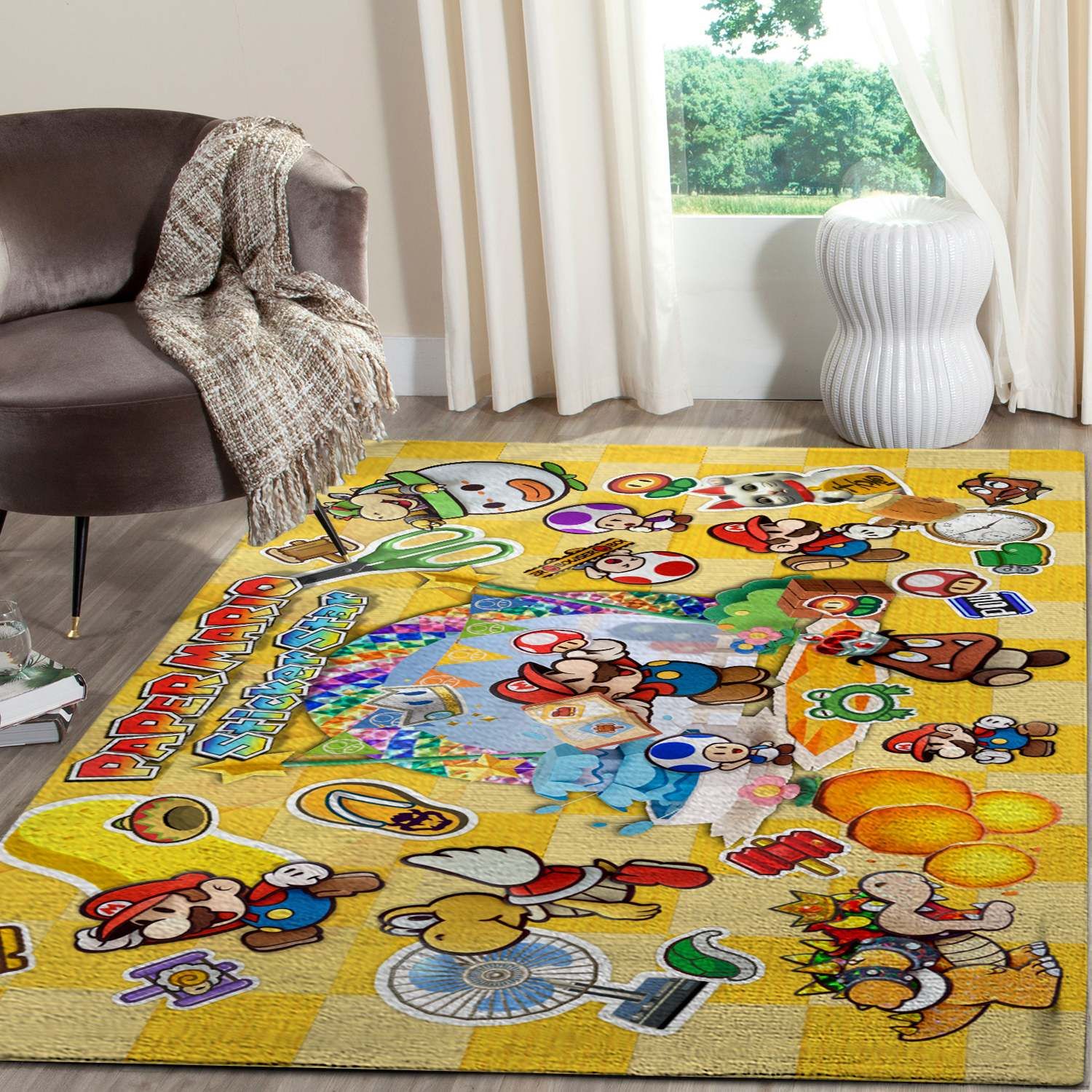 The 20 Rug Super Paper Mario Gaming Area Rugs Living Room Carpet FN041225 Christmas Gift Floor Decor