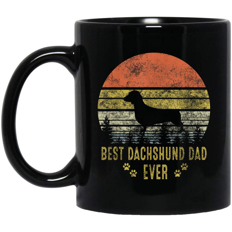 Best Dachshund Dad Ever Retro Vintage Gift Fathers Day Mug