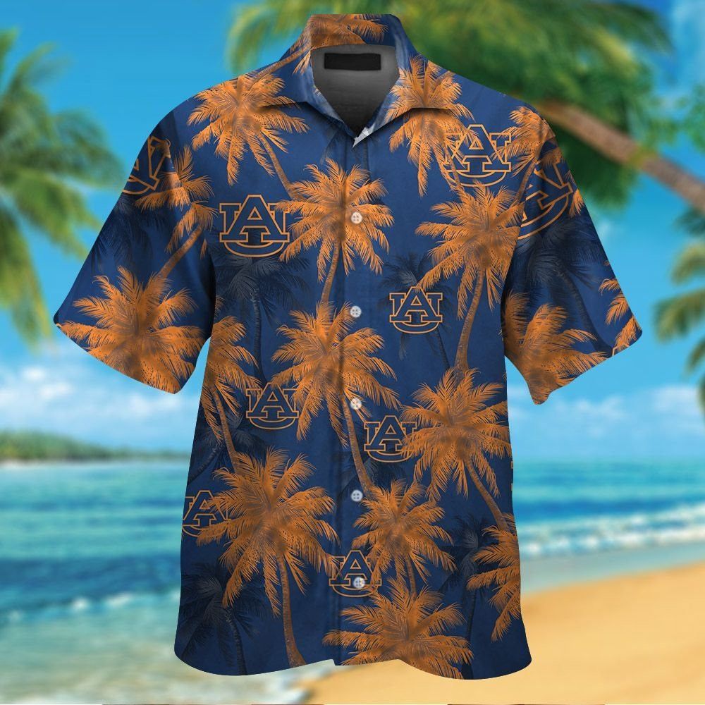 Auburn Tigers Short Sleeve Hawaiian Shirt Tropical Button Up