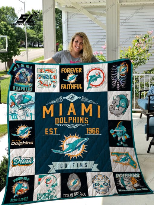 Miami Dolphins Quilt Blanket 5 Nt