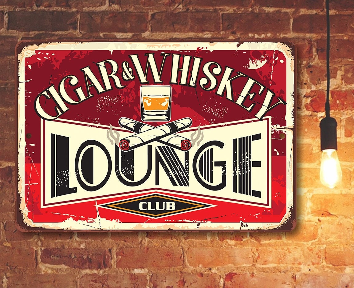 Cigar Lounge – 8″ x 12″ or 12″ x 18″ Aluminum Tin Awesome Metal Poster