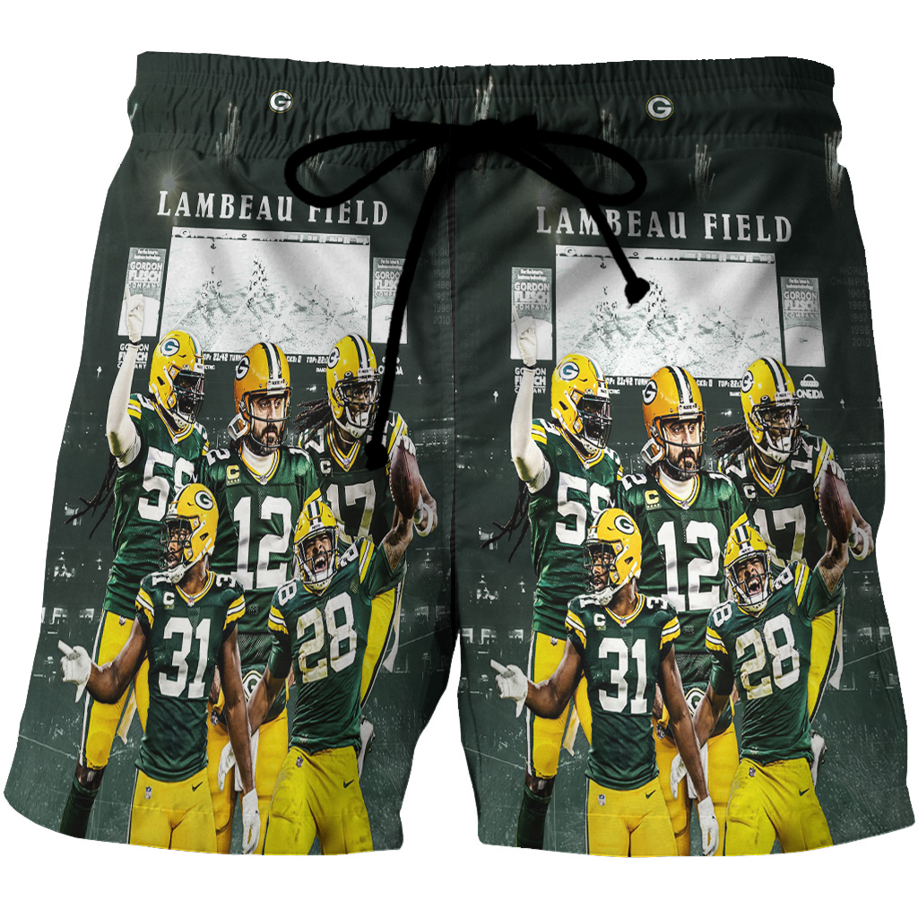 Green Bay Packers Player Team V4 3D All Over Print Summer Beach Hawaiian Short