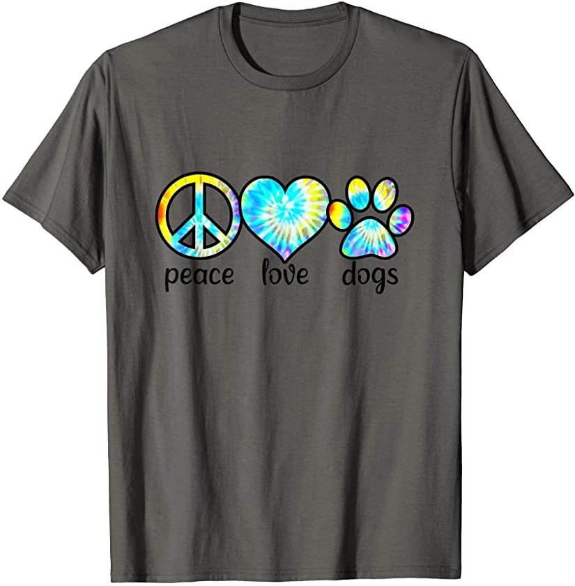 Dog Lover Shirts Gift Peace Love Dogs Tie Dye Puppy Gifts T-Shirt