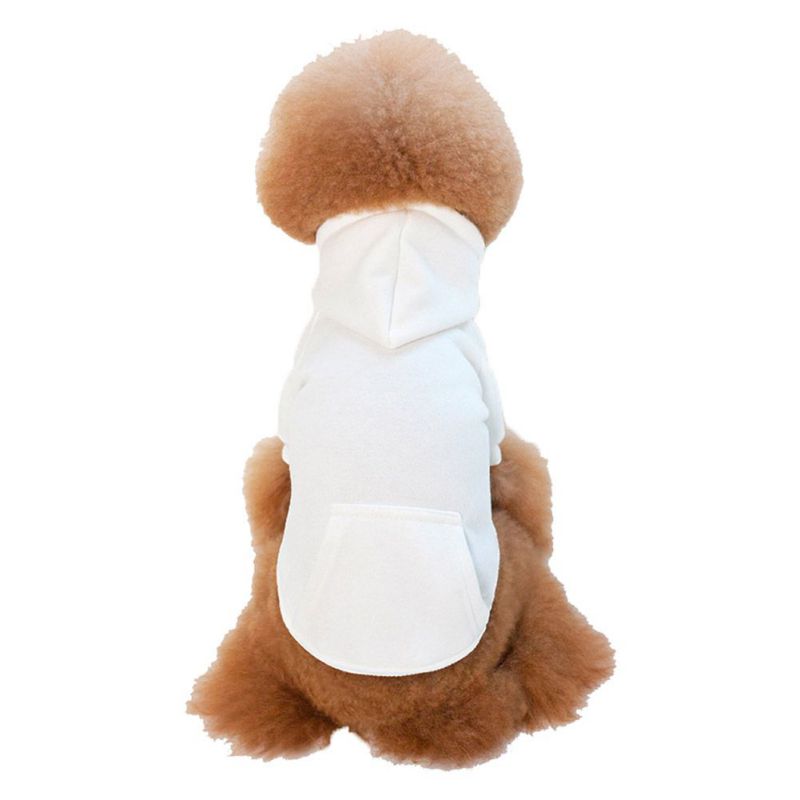 Pet Dog Cat Fleece Hoodie Warm Dog Clothes For Small Dogs Clothing Puppy Outfit Hoodies Soft Puppy Costume Black White Blue alx