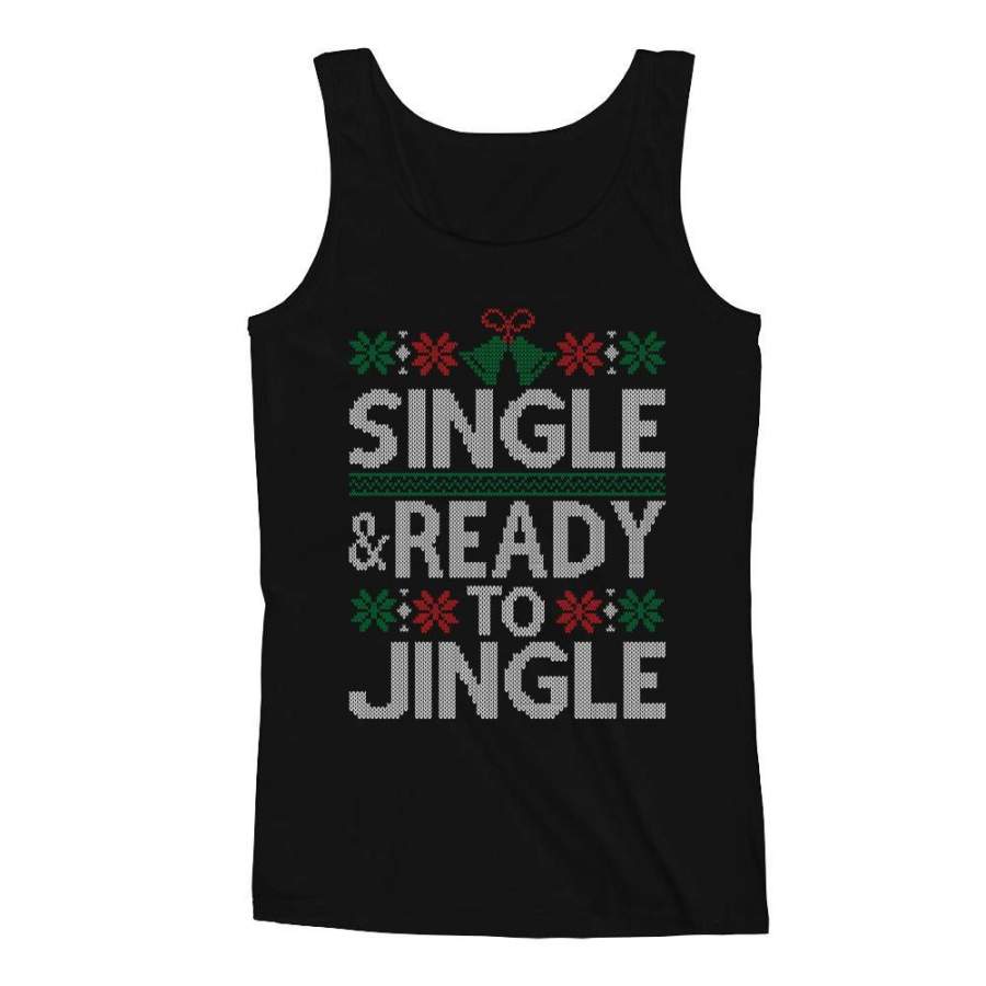 Single & Ready to Jingle Ugly Christmas Men’s Tank Top