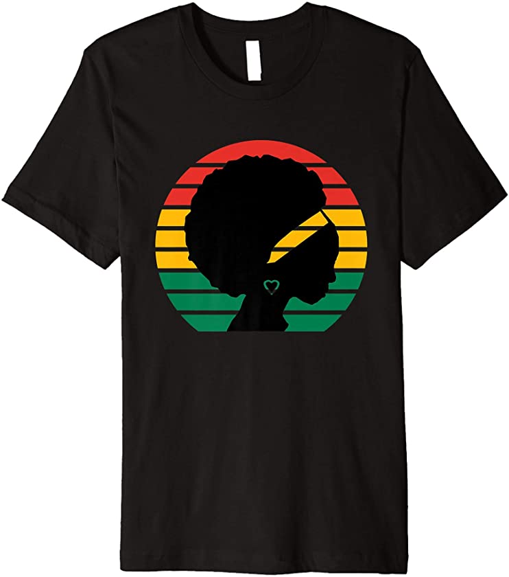 Black History Month Retro Sunset Black Queen Gift Premium T-Shirt