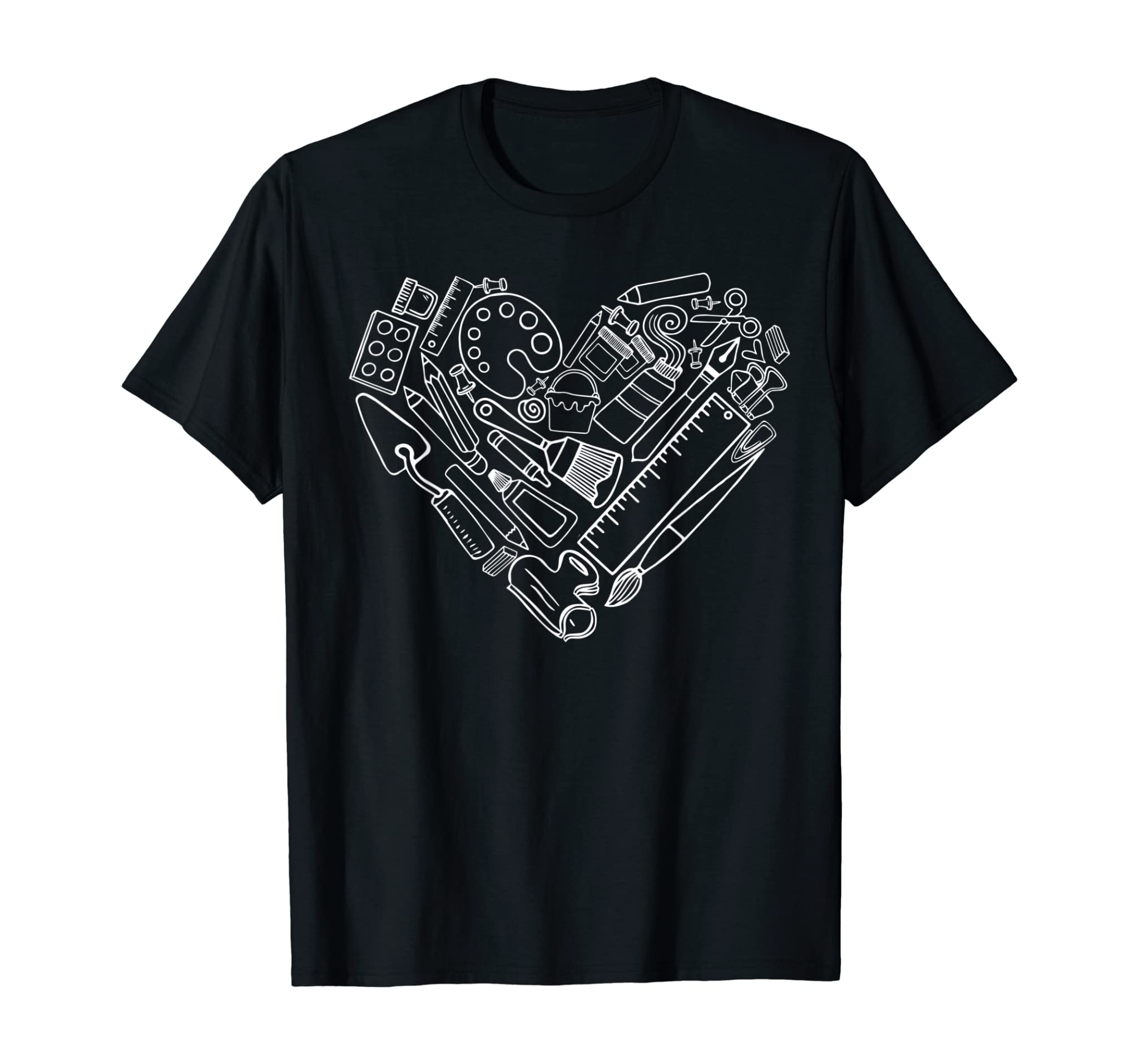 Art Teacher Heart Shape Teacher Apparel Tee Gift T-Shirt