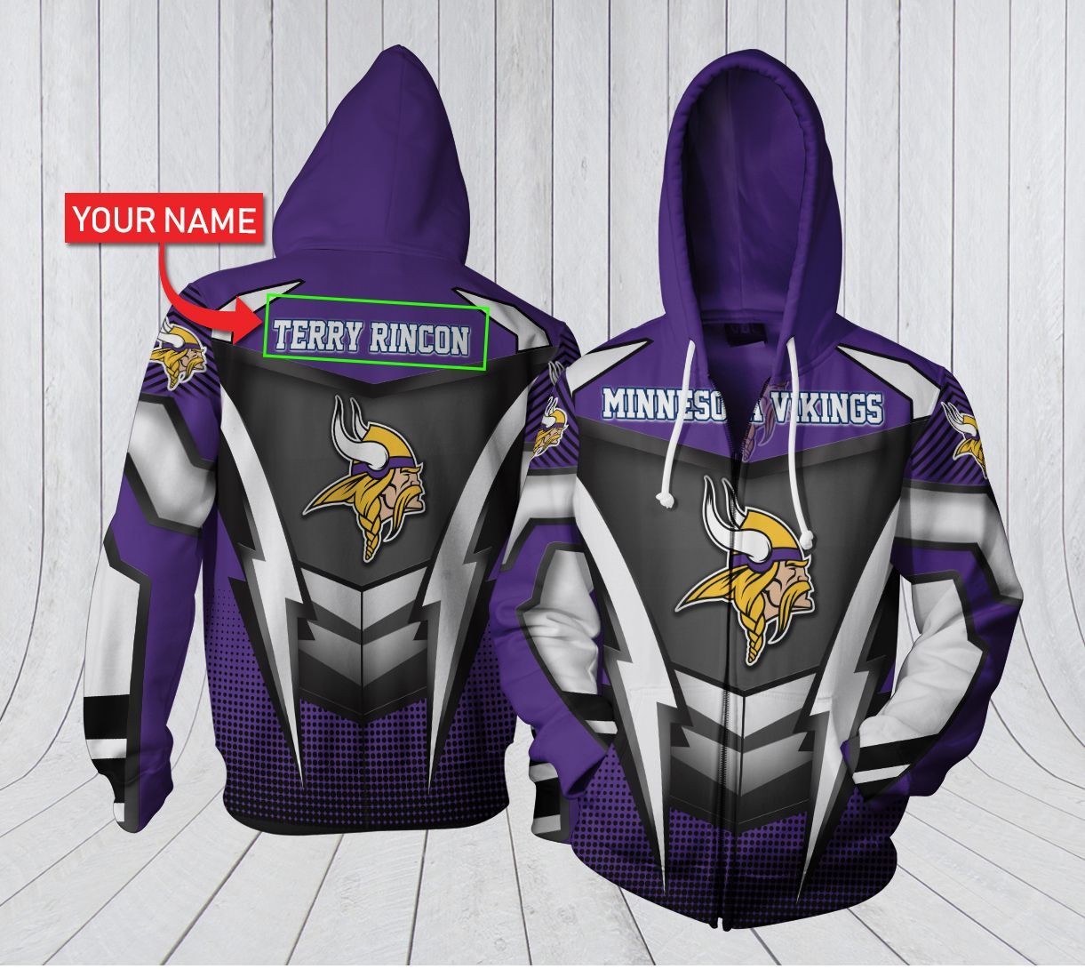 HA3D07CT0100 Minnesota Vikings 3D Clothing Personalized