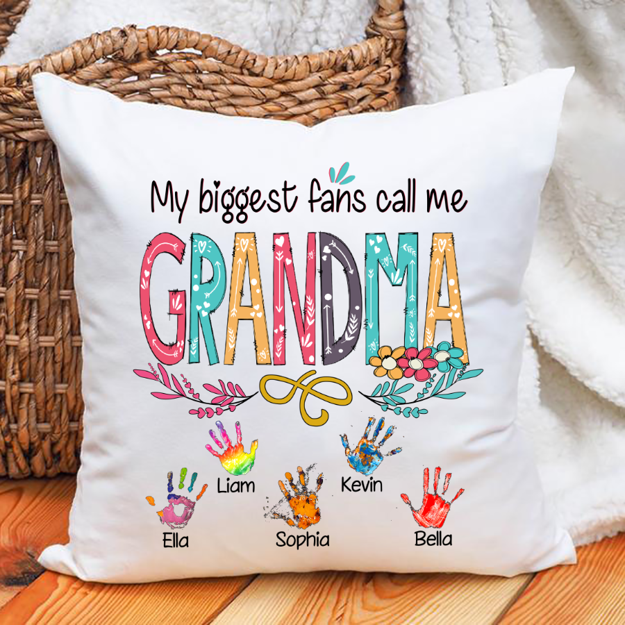 My Biggest Fans Call Me Grandma Grandkids Indoor Pillow