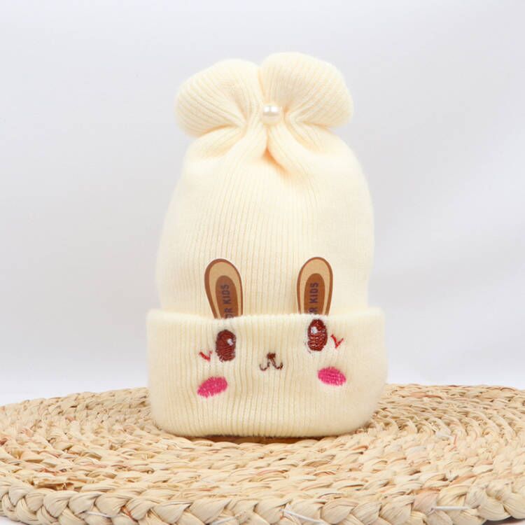 Rabbit Woollen Hat Baby Soft Warm Cap Crochet Knit Cartoon Beanie Cap Baby Cashmere Tire Cap Baby Hat Winter for 0-6 Months Baby alx