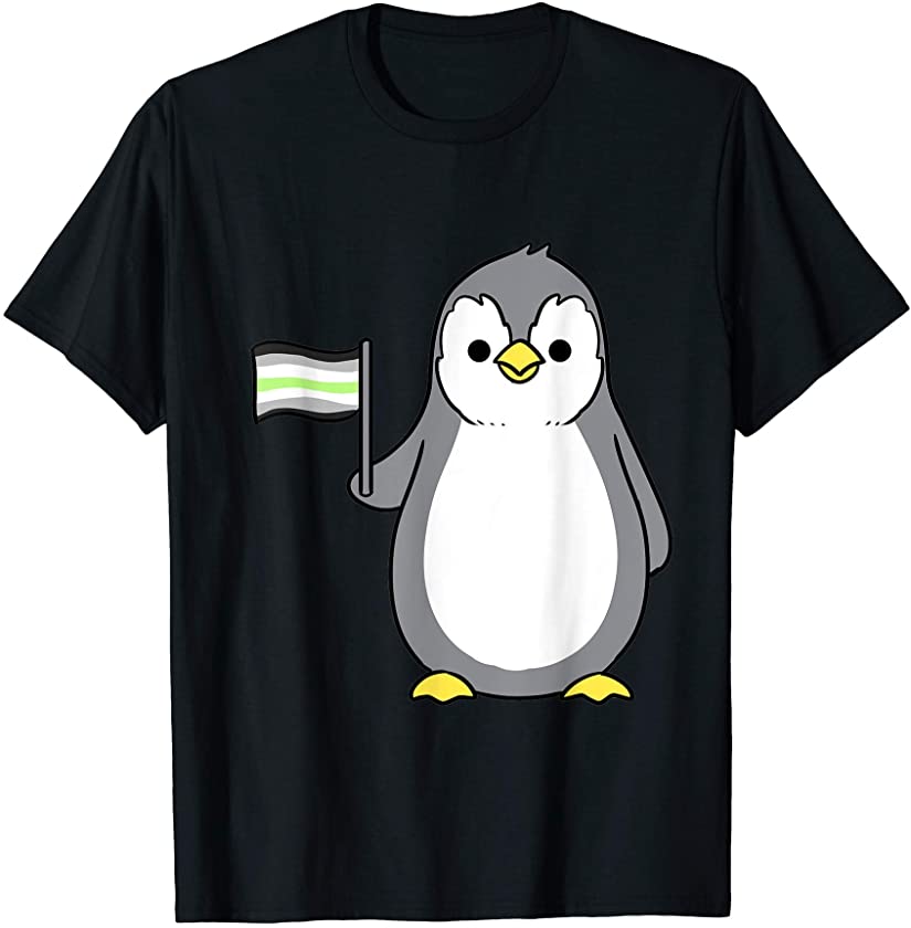 Agender Penguin Agender Pride Flag T-Shirt