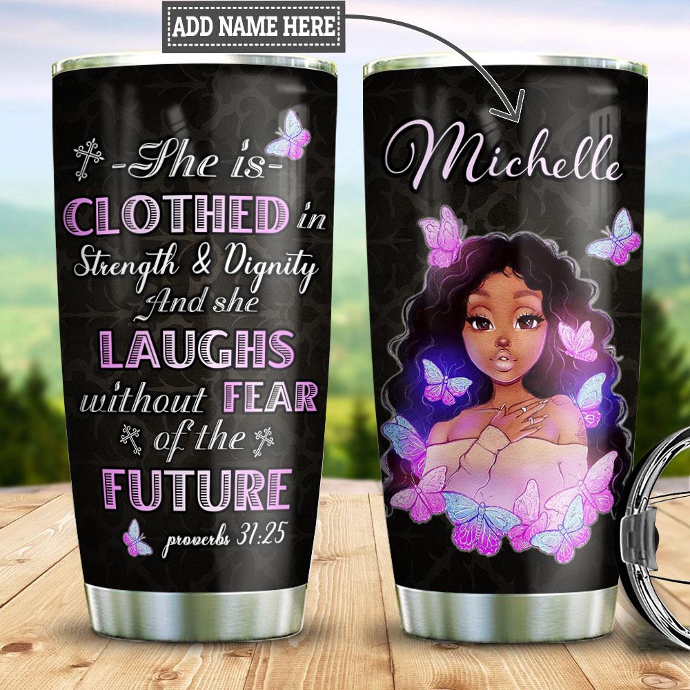 Personalized Black Queen Faith Tts2312002 Stainless Steel Tumbler