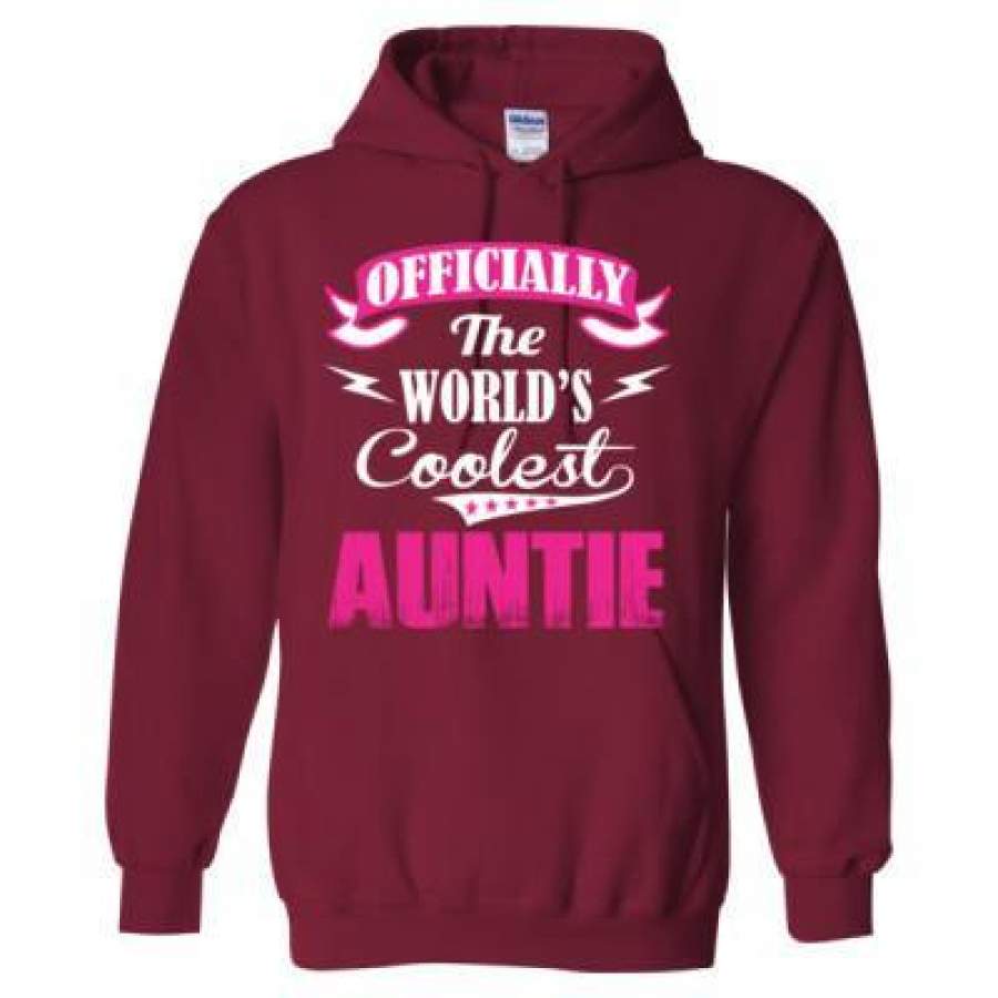 AGR Officially The Worlds Coolest Auntie – Heavy Blend™ Hooded Sweatshirt