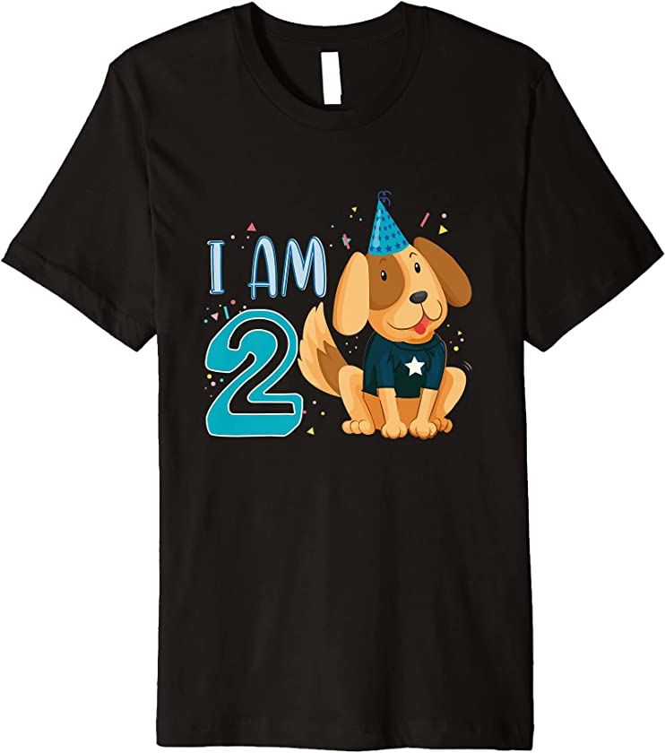 2nd Birthday Boy Dog Puppy Children I’m 2 Premium T-Shirt